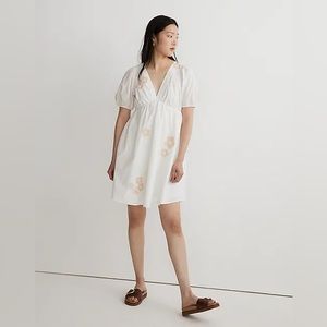 Madewell Annamarie Mini Dress 2 Women’s Bright Ivory White NWT NL107.